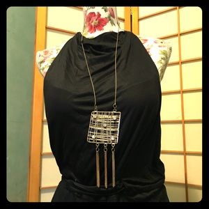 Fun gold & Rhinestones big pendant necklace